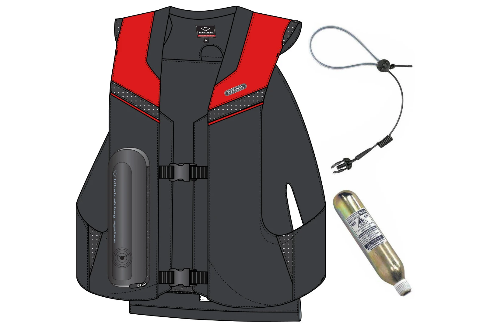 Hit-Air MLV 2 airbag vesta - limitovaná edice černo-červená