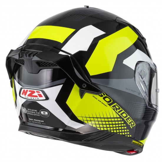 Motocyklová integrální přilba NZI GO Rider Quadri černo-žlutá 