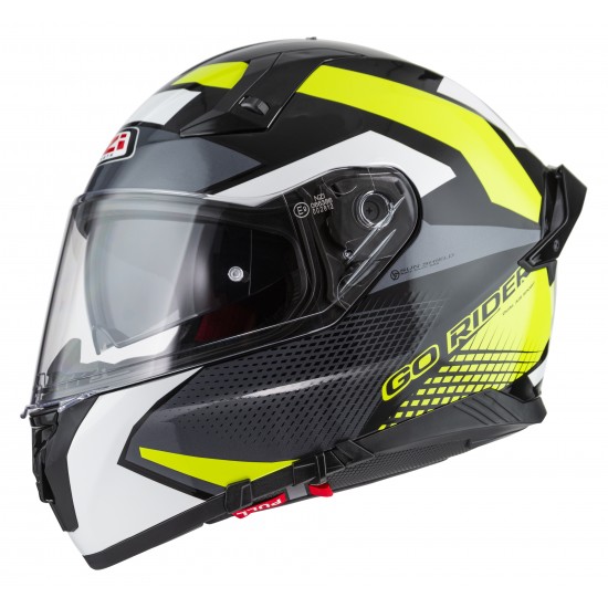 Motocyklová integrální přilba NZI GO Rider Quadri černo-žlutá