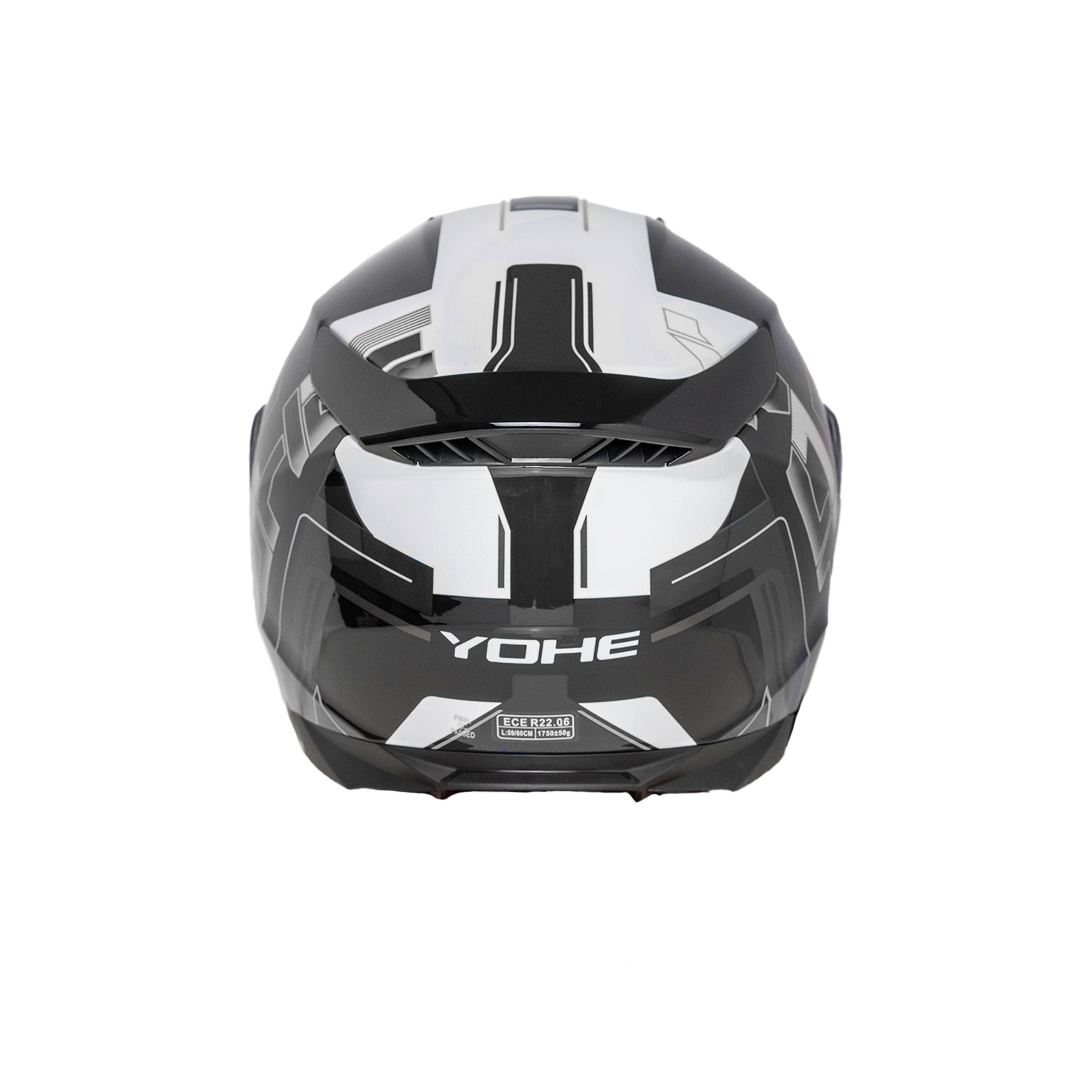 Moto helma výklopná Yohe 937 Double Visor Černá/Šedá